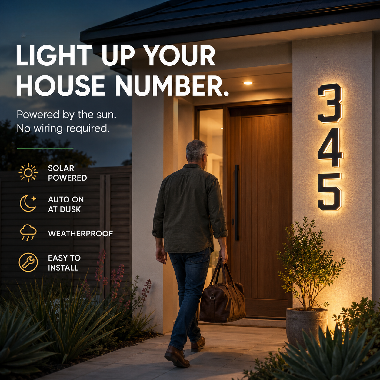 GardenBrite™ Solar House Number Lights